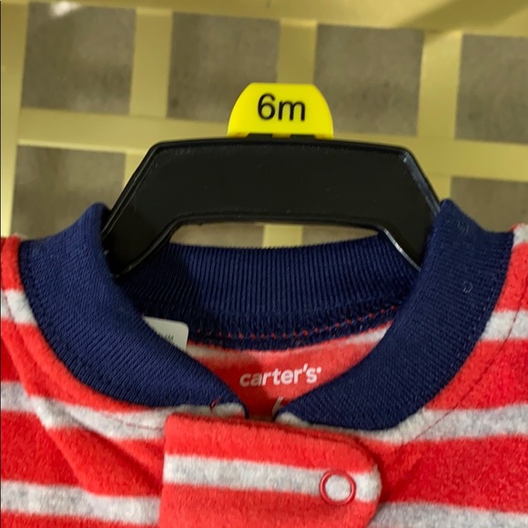 Carter’s Striped Fleece Rocket Footed Pajamas - Picture 3 of 5